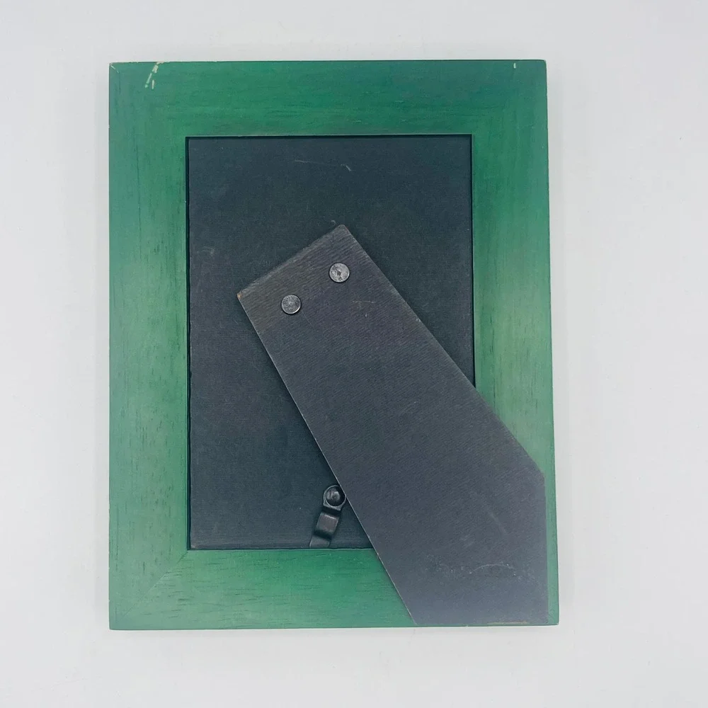 Burnes of Boston 3.5x5 Wood Picture Frame Green Black Beveled Tabletop Decor